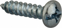 Value Collection - #12 Pan Head Slotted Phillips Sheet Metal Screw - Steel, 1" Length Under Head, Grade 2 - Exact Tooling