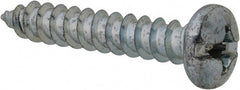 Value Collection - #14 Pan Head Slotted Phillips Sheet Metal Screw - Steel, 1-1/2" Length Under Head, Grade 2 - Exact Tooling