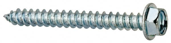 Value Collection - #8 Hex Washer Head Sheet Metal Screw - Steel, 1-1/2" Length Under Head, Grade 2 - Exact Tooling