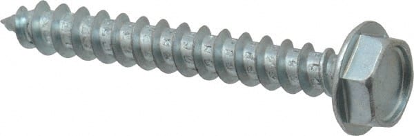 Value Collection - #10 Hex Washer Head Sheet Metal Screw - Steel, 1-1/2" Length Under Head, Grade 2 - Exact Tooling