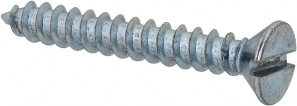 Value Collection - #8 Flat Head Slotted Sheet Metal Screw - Steel, 1-1/4" OAL, Grade 2 - Exact Tooling