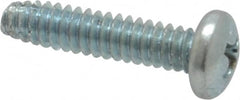 Value Collection - #4-40 UNC Thread, 1/2" Length Under Head, Phillips Drive Steel Thread Cutting Screw - Pan Head, Grade 2, Point Type F, Zinc-Plated Finish - Exact Tooling