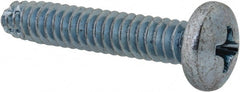 Value Collection - #10-24 UNC Thread, 1" Length Under Head, Phillips Drive Steel Thread Cutting Screw - Pan Head, Grade 2, Point Type F, Zinc-Plated Finish - Exact Tooling