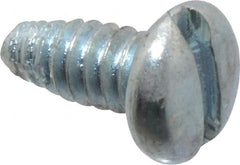 Value Collection - #4-40 UNC Thread, 1/4" Length Under Head, Slotted Drive Steel Thread Cutting Screw - Pan Head, Grade 2, Point Type F, Zinc-Plated Finish - Exact Tooling