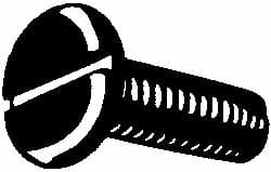 Value Collection - #4-40 UNC Thread, 3/8" Length Under Head, Slotted Drive Steel Thread Cutting Screw - Pan Head, Grade 2, Point Type F, Zinc-Plated Finish - Exact Tooling