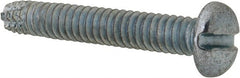 Value Collection - #10-24 UNC Thread, 1-1/4" Length Under Head, Slotted Drive Steel Thread Cutting Screw - Pan Head, Grade 2, Point Type F, Zinc-Plated Finish - Exact Tooling
