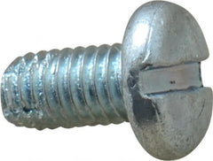 Value Collection - #10-32 UNF Thread, 3/8" Length Under Head, Slotted Drive Steel Thread Cutting Screw - Pan Head, Grade 2, Point Type F, Zinc-Plated Finish - Exact Tooling