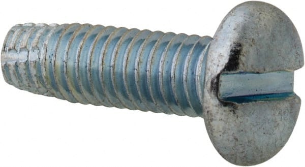 Value Collection - #10-32 UNF Thread, 5/8" Length Under Head, Slotted Drive Steel Thread Cutting Screw - Pan Head, Grade 2, Point Type F, Zinc-Plated Finish - Exact Tooling