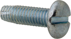 Value Collection - #10-32 UNF Thread, 5/8" Length Under Head, Slotted Drive Steel Thread Cutting Screw - Pan Head, Grade 2, Point Type F, Zinc-Plated Finish - Exact Tooling