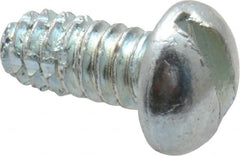 Value Collection - #4-40 UNC Thread, 1/4" Length Under Head, #1 Slotted/Phillips Drive Steel Thread Cutting Screw - Round Head, Grade 1016-1024, Point Type F, Zinc-Plated Finish - Exact Tooling