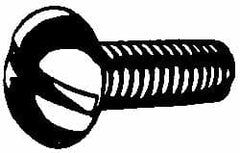 Value Collection - #4-40 UNC Thread, 3/8" Length Under Head, #1 Slotted/Phillips Drive Steel Thread Cutting Screw - Round Head, Grade 1016-1024, Point Type F, Zinc-Plated Finish - Exact Tooling