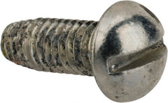 Value Collection - #10-32 UNF Thread, 1/2" Length Under Head, #2 Slotted/Phillips Drive Steel Thread Cutting Screw - Round Head, Grade 1016-1024, Point Type F, Zinc-Plated Finish - Exact Tooling