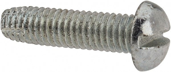 Value Collection - #10-32 UNF Thread, 3/4" Length Under Head, #2 Slotted/Phillips Drive Steel Thread Cutting Screw - Round Head, Grade 1016-1024, Point Type F, Zinc-Plated Finish - Exact Tooling