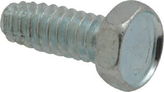 Value Collection - #10-24 UNC Thread, 1/2" Length Under Head, Hex Drive Steel Thread Cutting Screw - Hex Head, Grade 2, Point Type F, Zinc-Plated Finish - Exact Tooling