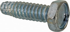 Value Collection - #10-24 UNC Thread, 5/8" Length Under Head, Hex Drive Steel Thread Cutting Screw - Hex Head, Grade 2, Point Type F, Zinc-Plated Finish - Exact Tooling