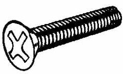 Value Collection - #4-40 UNC Thread, 3/8" OAL, #1 Phillips Drive Steel Thread Cutting Screw - Flat Head, Grade 1016-1024, Point Type F, Zinc-Plated Finish - Exact Tooling