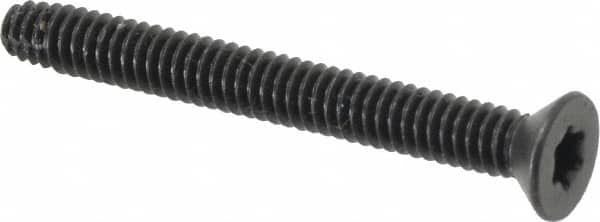 Value Collection - 2-1/4" OAL Flat Head T30 Torx Drive Flooring Screw - 1/4-20 UNC, Point Type F, Grade 2 Steel, Black Phosphate Finish - Exact Tooling