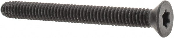 Value Collection - 2-1/2" OAL Flat Head T30 Torx Drive Flooring Screw - 1/4-20 UNC, Point Type F, Grade 2 Steel, Black Phosphate Finish - Exact Tooling