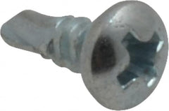 Value Collection - #6, Pan Head, Phillips Drive, 3/8" Length Under Head, #2 Point, Self Drilling Screw - Steel, Zinc-Plated Finish - Exact Tooling