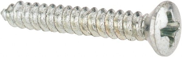 Value Collection - #6 Oval Head Phillips Sheet Metal Screw - Steel, 1" OAL, AISI 1016, ANSI/ASME B18.6.4, ASME B18.6.3 & SAE J933, Grade 1016-1024 - Exact Tooling