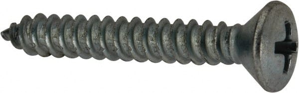 Value Collection - #10 Oval Head Phillips Sheet Metal Screw - Steel, 1-1/4" OAL, AISI 1016, ANSI/ASME B18.6.4, ASME B18.6.3 & SAE J933, Grade 1016-1024 - Exact Tooling