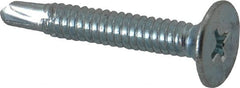 Value Collection - #10, Wafer Head, Phillips Drive, 1-1/4" Length Under Head, #2 Point, Self Drilling Screw - Steel, Zinc-Plated Finish - Exact Tooling