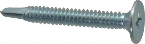 Value Collection - #10, Wafer Head, Phillips Drive, 1-1/2" Length Under Head, #2 Point, Self Drilling Screw - Steel, Zinc-Plated Finish - Exact Tooling