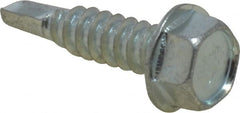 Value Collection - 1/4", Hex Washer Head, Hex Drive, 1" Length Under Head, #3 Point, Self Drilling Screw - Steel, Zinc-Plated Finish - Exact Tooling