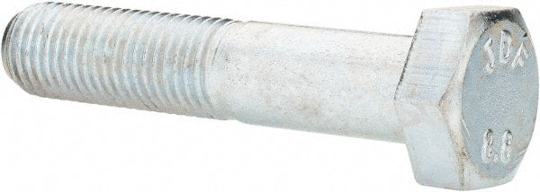 Value Collection - M12x1.50mm Metric Fine, 60mm Length Under Head Hex Head Cap Screw - Partially Threaded, Grade 8.8 Steel, Zinc-Plated Finish, 19mm Hex - Exact Tooling