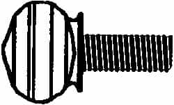 Value Collection - #10-24 Oval Shoulder Grade 2 Steel Thumb Screw - 1-1/2" OAL, 0.49" Head Height, Uncoated - Exact Tooling
