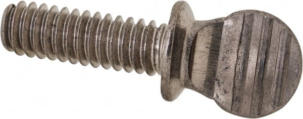 Value Collection - #10-24 Oval Shoulder Grade 18-8 Stainless Steel Thumb Screw - 3/4" OAL, 0.48" Head Height - Exact Tooling