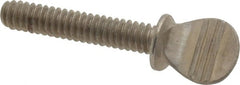 Value Collection - #10-24 Oval Shoulder Grade 18-8 Stainless Steel Thumb Screw - 1" OAL, 0.48" Head Height - Exact Tooling