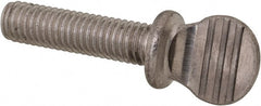 Value Collection - #10-32 Oval Shoulder Grade 18-8 Stainless Steel Thumb Screw - 3/4" OAL, 0.48" Head Height - Exact Tooling