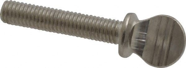Value Collection - #10-32 Oval Shoulder Grade 18-8 Stainless Steel Thumb Screw - 1" OAL, 0.48" Head Height - Exact Tooling