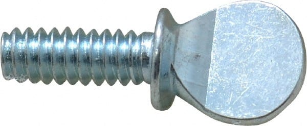 Value Collection - #10-24 Oval Shoulder Grade 2 Steel Thumb Screw - 1/2" OAL, Zinc-Plated Finish - Exact Tooling