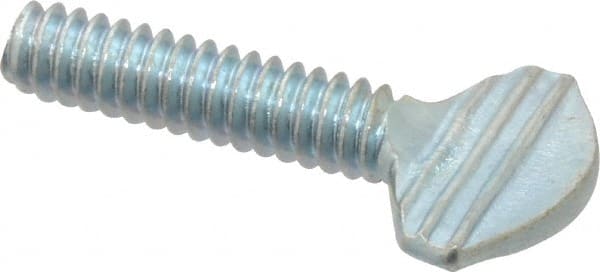 Value Collection - #10-24 Oval Shoulder Grade 2 Steel Thumb Screw - 3/4" OAL, Zinc-Plated Finish - Exact Tooling