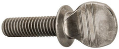 Value Collection - 3/8-16 Oval Shoulder Grade 2 Steel Thumb Screw - 1-1/4" OAL, 0.88" Head Height, Uncoated - Exact Tooling