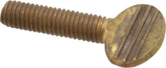 Value Collection - #10-32 Oval Shoulderless Brass Thumb Screw - 3/4" OAL, 0.48" Head Height - Exact Tooling