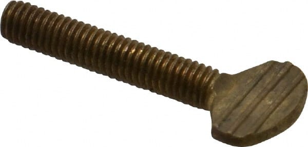 Value Collection - #10-32 Oval Shoulderless Brass Thumb Screw - 1" OAL, 0.48" Head Height - Exact Tooling