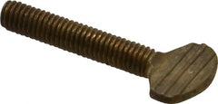 Value Collection - #10-32 Oval Shoulderless Brass Thumb Screw - 1" OAL, 0.48" Head Height - Exact Tooling