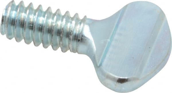 Value Collection - #10-24 Oval Shoulderless Grade 2 Steel Thumb Screw - 3/8" OAL, Zinc-Plated Finish - Exact Tooling
