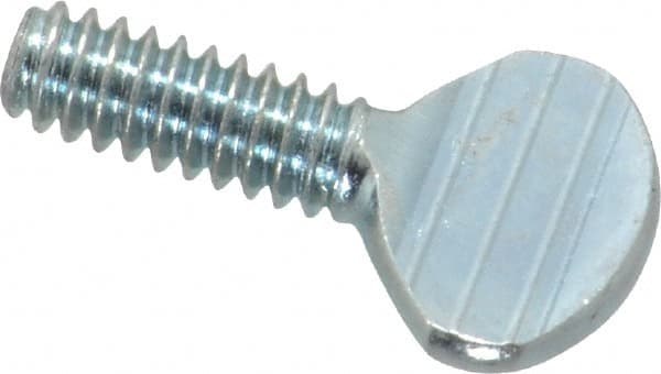 Value Collection - #10-24 Oval Shoulderless Grade 2 Steel Thumb Screw - 1/2" OAL, Zinc-Plated Finish - Exact Tooling