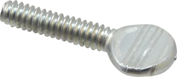 Value Collection - #10-24 Oval Shoulderless Grade 2 Steel Thumb Screw - 3/4" OAL, Zinc-Plated Finish - Exact Tooling