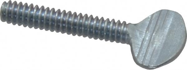 Value Collection - #10-24 Oval Shoulderless Grade 2 Steel Thumb Screw - 1" OAL, Zinc-Plated Finish - Exact Tooling