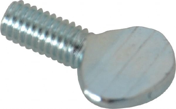 Value Collection - #10-32 Oval Shoulderless Grade 2 Steel Thumb Screw - 3/8" OAL, Zinc-Plated Finish - Exact Tooling