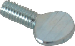 Value Collection - #10-32 Oval Shoulderless Grade 2 Steel Thumb Screw - 3/8" OAL, Zinc-Plated Finish - Exact Tooling