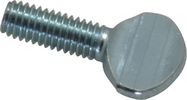 Value Collection - #10-32 Oval Shoulderless Grade 2 Steel Thumb Screw - 1/2" OAL, Zinc-Plated Finish - Exact Tooling