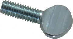 Value Collection - #10-32 Oval Shoulderless Grade 2 Steel Thumb Screw - 1/2" OAL, Zinc-Plated Finish - Exact Tooling