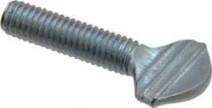 Value Collection - #10-32 Oval Shoulderless Grade 2 Steel Thumb Screw - 3/4" OAL, Zinc-Plated Finish - Exact Tooling