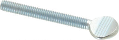 Value Collection - #10-32 Oval Shoulderless Grade 2 Steel Thumb Screw - 1-1/2" OAL, Zinc-Plated Finish - Exact Tooling